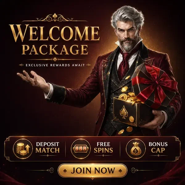 Card Chancellor dévoilant la boîte cadeau du pack de bienvenue alors qu'un joueur s'inscrit à la Structure et mécanique du pack de bienvenue
